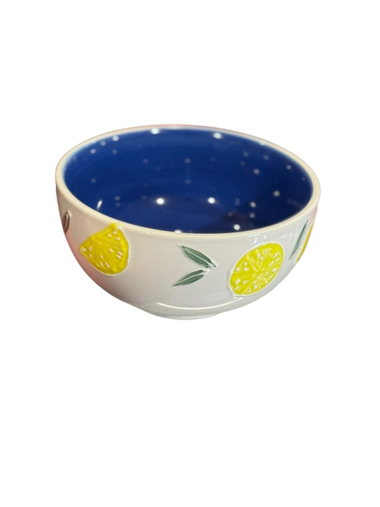 Hobby Lobby Other - Hobby lobby Ceramic Lemon Print 4 Bowl Set, One Size, White and Blue